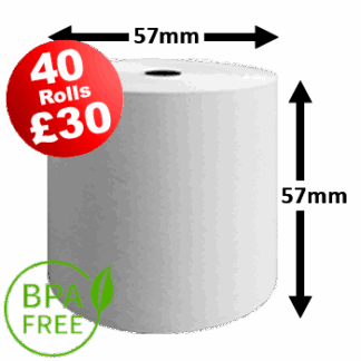 57mm x 57mm Thermal Till Rolls