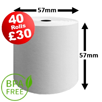 57mm x 57mm Thermal Till Rolls