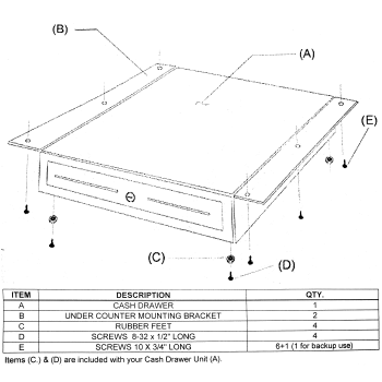 Cash Drawer Brackets SS-4000