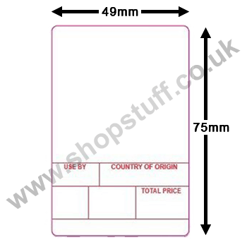 Avery Berkel Format 1 (White) 49mm x 75mm Thermal Scale Labels