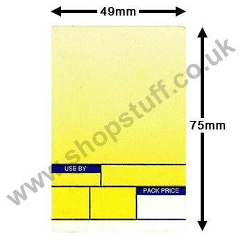 Avery Berkel Format 1 (Yellow) 49mm x 75mm Thermal Scale Labels