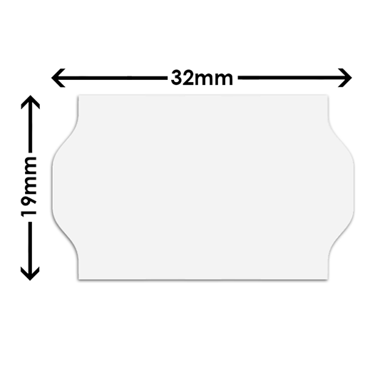 32x19mm Price Gun Labels White Peel - Image 2