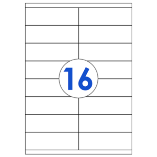 LL16SE A4 Sheet Fed Laser Labels White Perm (100)